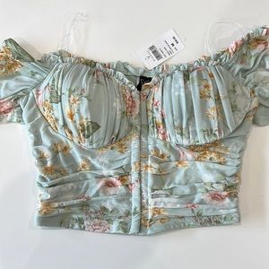Windsor floral off the shoulder corset top